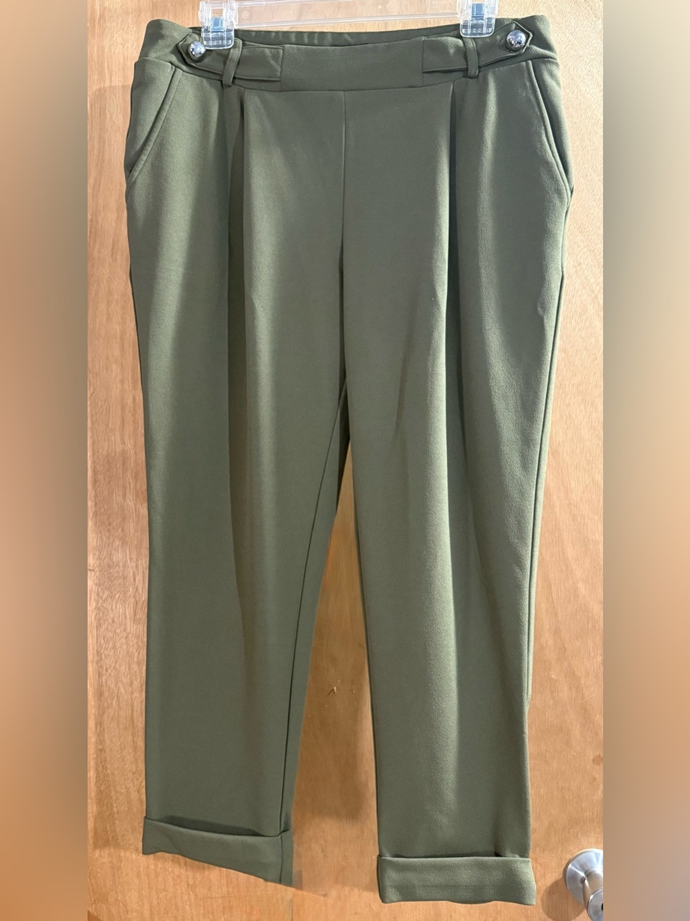 Soho Sage Green Cropped Ankle Pants